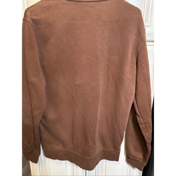 Nike Sportswear Men's Half Zip Fleece Lined Sweatshirt Brown Small - Picture 4 of 6